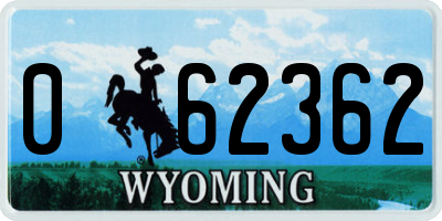 WY license plate 062362