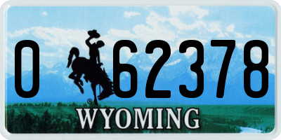 WY license plate 062378