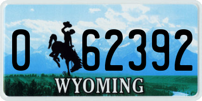 WY license plate 062392