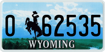 WY license plate 062535