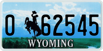 WY license plate 062545