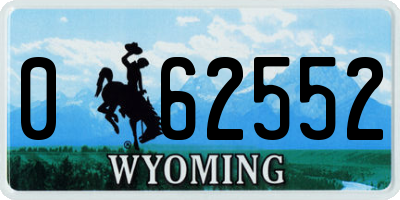 WY license plate 062552