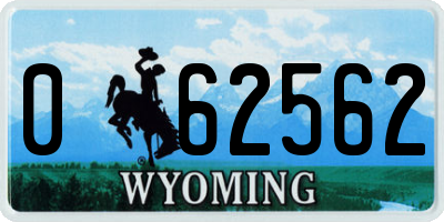 WY license plate 062562