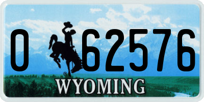 WY license plate 062576