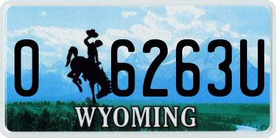 WY license plate 06263U