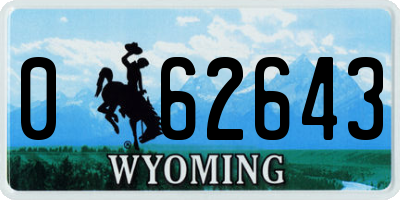 WY license plate 062643