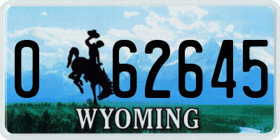 WY license plate 062645