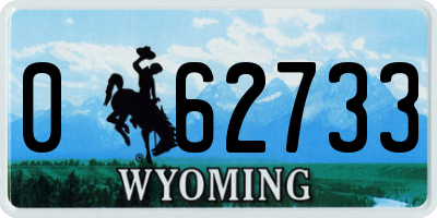 WY license plate 062733
