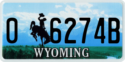 WY license plate 06274B