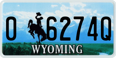 WY license plate 06274Q