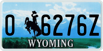 WY license plate 06276Z