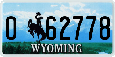 WY license plate 062778