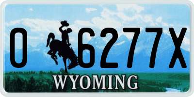 WY license plate 06277X