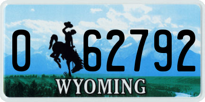 WY license plate 062792