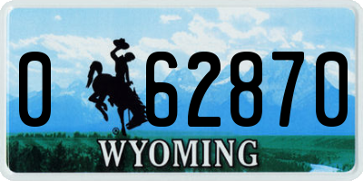 WY license plate 062870