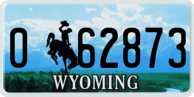 WY license plate 062873