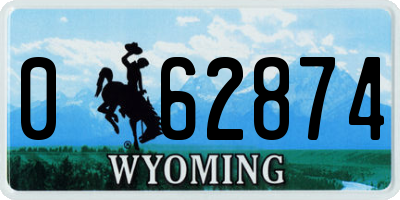WY license plate 062874