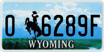 WY license plate 06289F