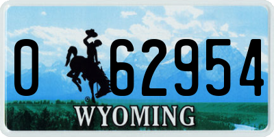 WY license plate 062954