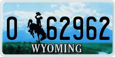 WY license plate 062962
