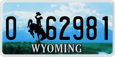 WY license plate 062981