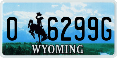 WY license plate 06299G