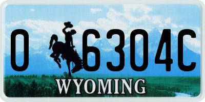 WY license plate 06304C