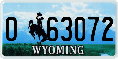 WY license plate 063072