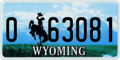 WY license plate 063081