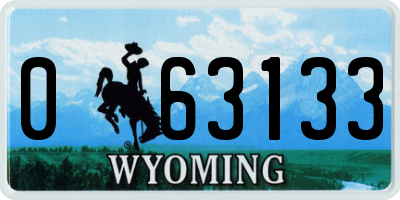 WY license plate 063133