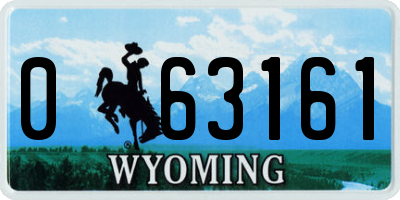 WY license plate 063161