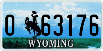 WY license plate 063176