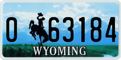 WY license plate 063184