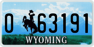 WY license plate 063191