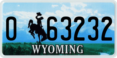 WY license plate 063232