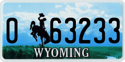 WY license plate 063233