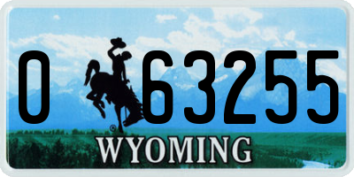 WY license plate 063255
