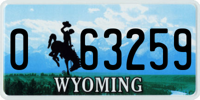 WY license plate 063259