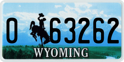 WY license plate 063262