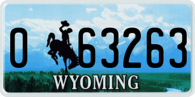 WY license plate 063263