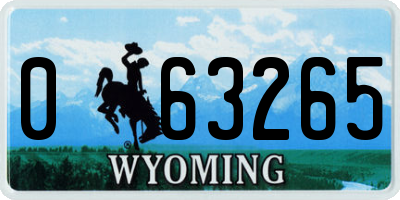 WY license plate 063265
