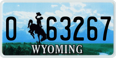WY license plate 063267