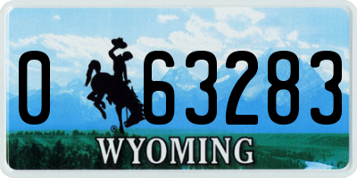 WY license plate 063283