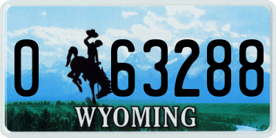 WY license plate 063288