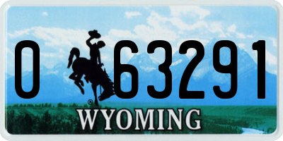 WY license plate 063291