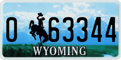 WY license plate 063344