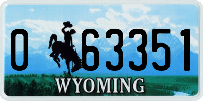 WY license plate 063351