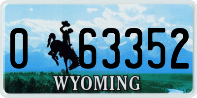 WY license plate 063352