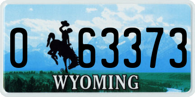 WY license plate 063373