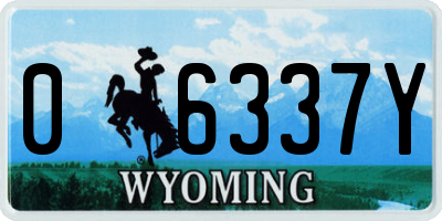 WY license plate 06337Y